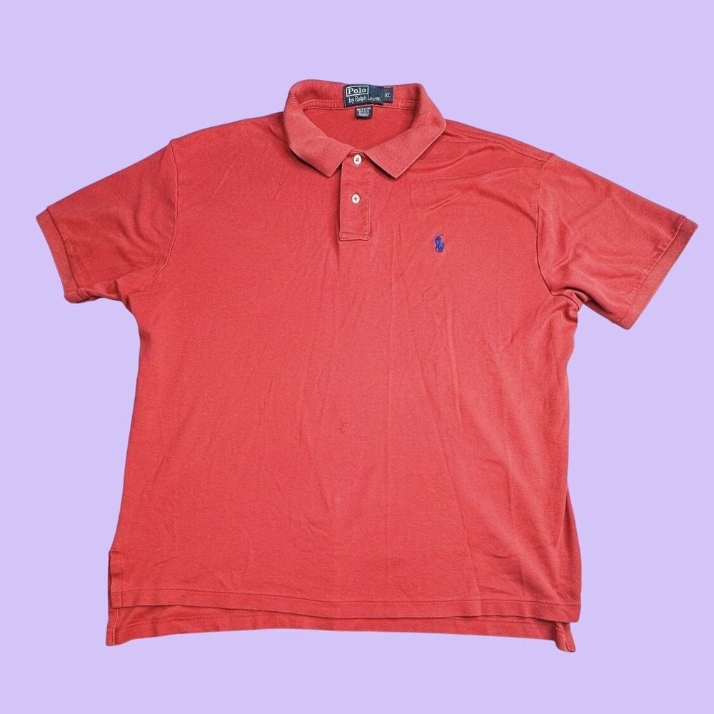 Polo Ralph Lauren Polo Shirt Mens XL Red Short Sleeve Cotton Pony Logo Classic